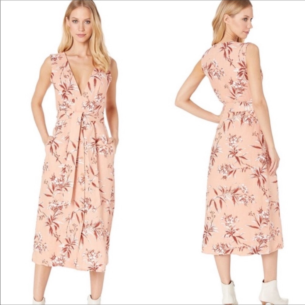 NWT Joie Ethelda Linen Floral Midi Dress